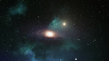 Wall Mural - journey through the endless space through of galaxy