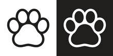 Dog Paw Icon Footprint Vector Cartoon Logo Symbol Cat Kitten Pet Cartoon Character French Bulldog Illustration Doodle Clip Art Design