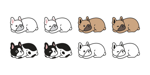 Wall Mural - dog vector french bulldog sleeping puppy icon pet cartoon character illustration symbol tattoo stamp design isolated