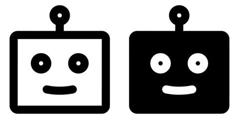 Fototapete - ofvs409 OutlineFilledVectorSign ofvs - robot vector icon . robot face . artificial intelligence assistance . isolated transparent . black outline and filled version . AI 10 / EPS 10 / PNG . g11749