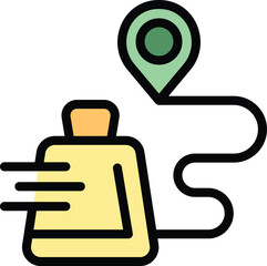 Poster - Online store route icon outline vector. Shop sale. Web retail color flat