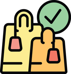 Poster - Online store bag icon outline vector. Shop cart. Customer payment color flat