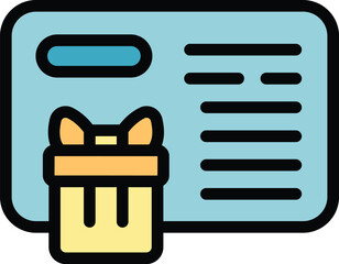 Poster - Web store icon outline vector. Online shop. Retail mobile color flat