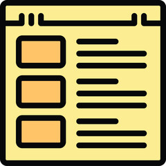 Poster - Web online store icon outline vector. Sale shop. Cart mobile color flat