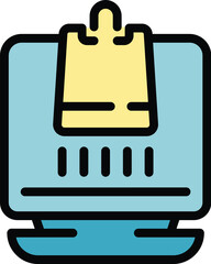 Poster - App online store icon outline vector. Sale shop. Customer gift color flat