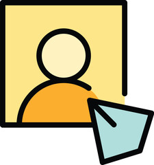 Poster - Registration icon outline vector. Register user. Online web color flat