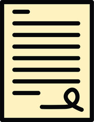Poster - Online form icon outline vector. Register user. Internet paper color flat