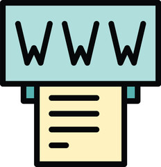 Poster - Web register icon outline vector. New login. Internet paper color flat