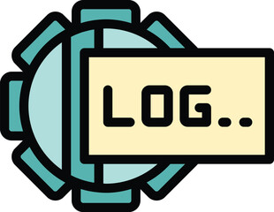 Poster - Log user icon outline vector. Online web. New password color flat