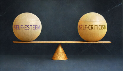 self esteem and self criticism in balance - a metaphor showing the importance of two aspects of life