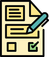 Poster - Writing form icon outline vector. User online form. Register website color flat