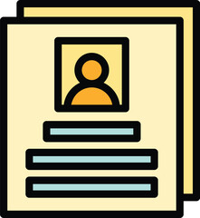 Poster - online profile icon outline vector. web login. account member color flat