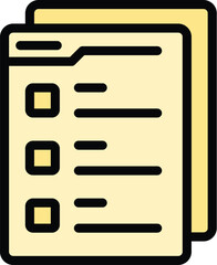 Poster - User folder icon outline vector. Internet people. Online login color flat