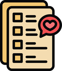 Poster - Wishlist icon outline vector. My list. Write journal color flat