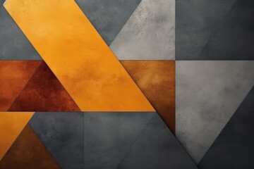 Wall Mural - a triangle background with orange, black and brown, Generative Ai