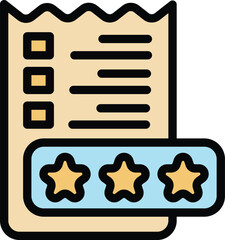 Poster - check online list icon outline vector. store order. write gift color flat