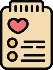 Poster - wishlist board icon outline vector. store list. shopping love color flat