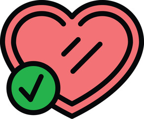 Poster - loving wishlist icon outline vector. online store. locator cart color flat