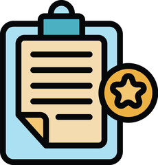 Poster - wish clipboard icon outline vector. online shopping. check gift color flat