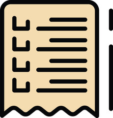 Poster - shop list icon outline vector. store order. online shopping color flat