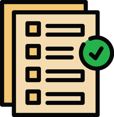 Poster - Check list icon outline vector. Store order. Online shopping color flat