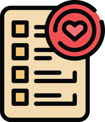 Poster - Personal wishlist icon outline vector. Cart clipart. Online order color flat