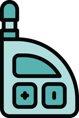 Poster - Car remote control icon outline vector. Auto system. Door lock color flat