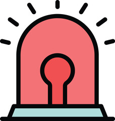 Poster - Car alarm flasher icon outline vector. Auto control. Auto system color flat