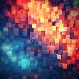 Fototapeta Londyn - Abstract square background, neon cubes. Background for the site. AI generative.