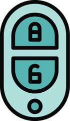 Poster - Auto alarm icon outline vector. Door control. Mobile sound color flat