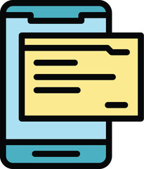 Poster - Tablet reading icon outline vector. Digital book. Study education color flat