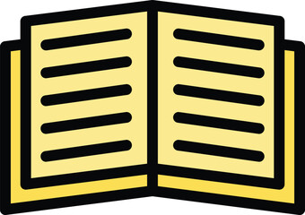Poster - Digital book icon outline vector. Online study. People read color flat