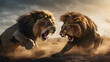 lions fighting 