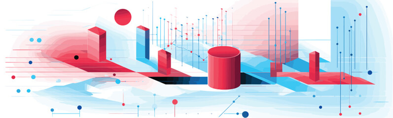 Wall Mural - digital data and big tech imagery vector simple 3d isolated illustration