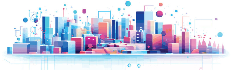 Wall Mural - digital data and big tech imagery vector simple 3d isolated illustration