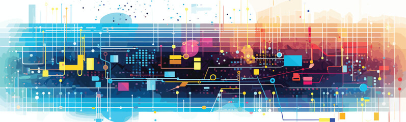 Wall Mural - digital data and big tech imagery vector simple 3d isolated illustration