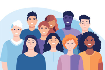 Wall Mural - inclusive group of people isolated illustration