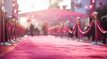 Pink Carpet At The Film Festival. Celebrity Awards Ceremony