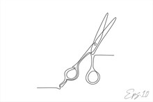 Scissors Continuous Line Vector Illustration