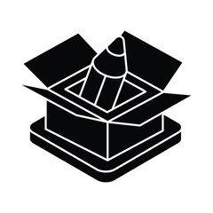 Poster - Box icon, vector stock illustration.