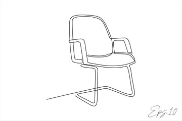 Wall Mural - continuous line chairs white background