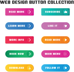 Wall Mural - cta web button collection