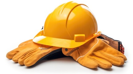 architect helmet on yellow gloves. international labor day. 