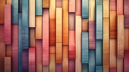 Aufkleber - Generative AI : colorful wood wooden white blue With plank texture wall background Through use wash Giving a feeling of looking old and beautiful