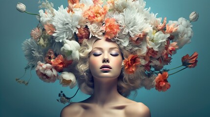 the concept of hair care with means that improve their condition.