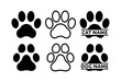 Cat Paw Silhouette Pet Footprint Outline Dog Split Name Frame 