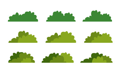 cartoon bush collection. set of bushes isolated vector illustration design elements