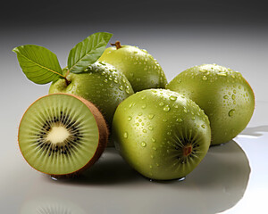 Wall Mural - kiwis isolated on white background