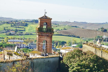 Wall Mural - Bell Tower of the Collegiate Church of Saints Lorenzo and Leonardo in Castelfiorentino, Tuscany, Italy