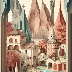 Canvas Print - church in a city 